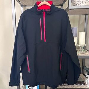 Footjoy DryJoy Tour XP 1/4 zip black with red detail size Large